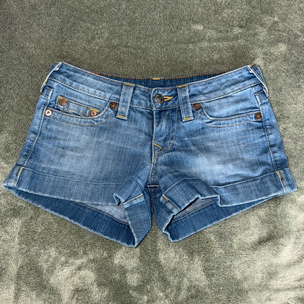 True Religion Light Blue Jean Shorts